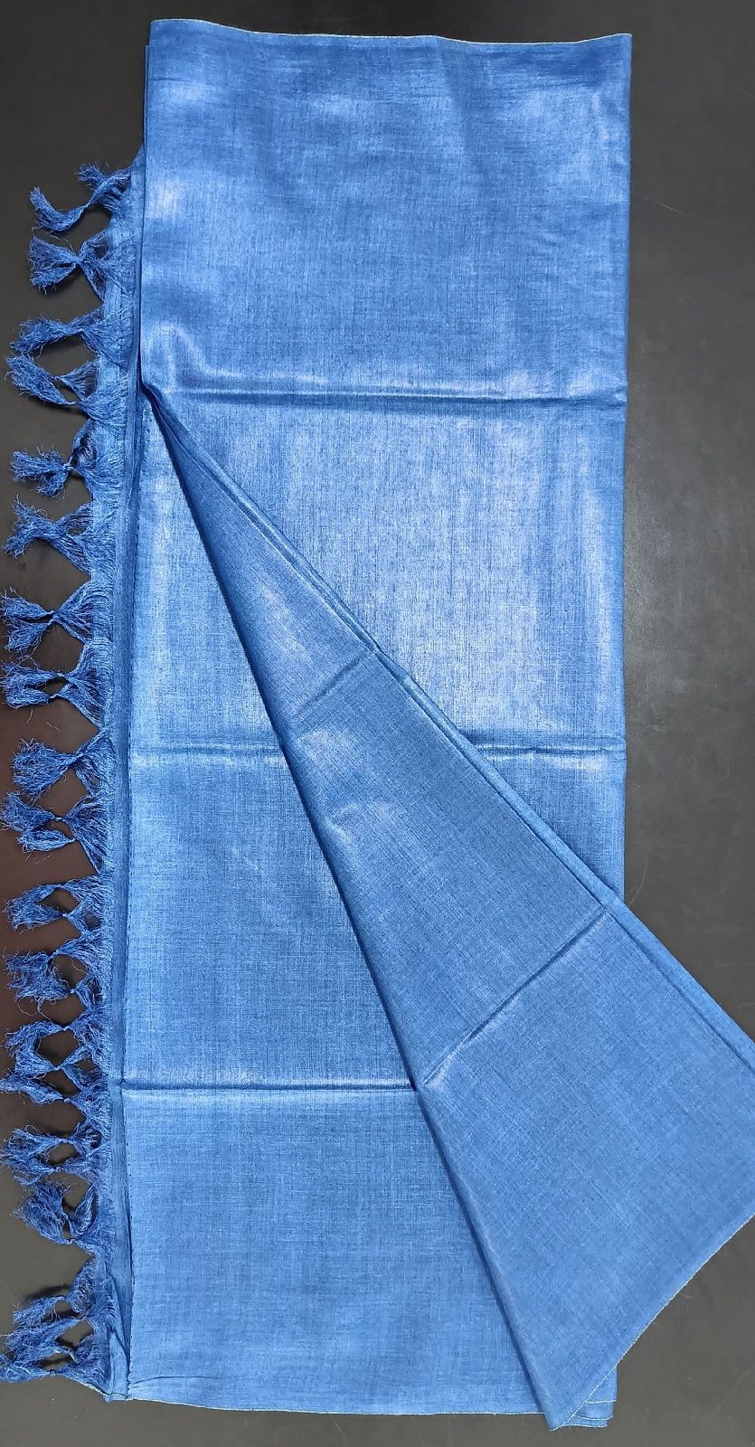 Ink Blue Pure Tussar Muga Silk Dupatta