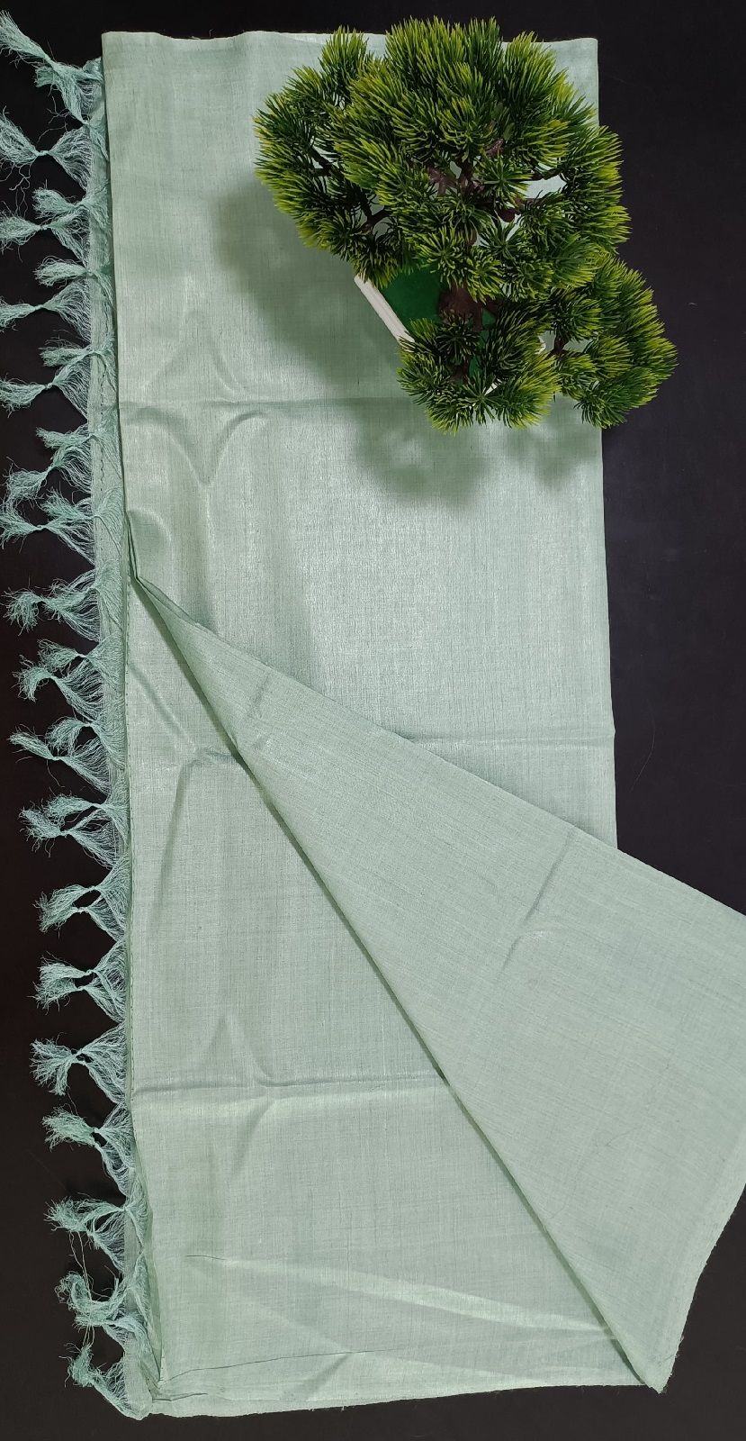 Sage Green Pure Tussar Muga Silk Dupatta