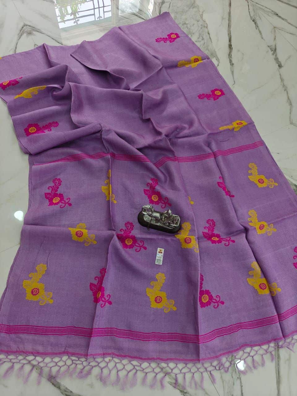 Light Purple Handwoven Pure Tussar By Tussar Silk Saree