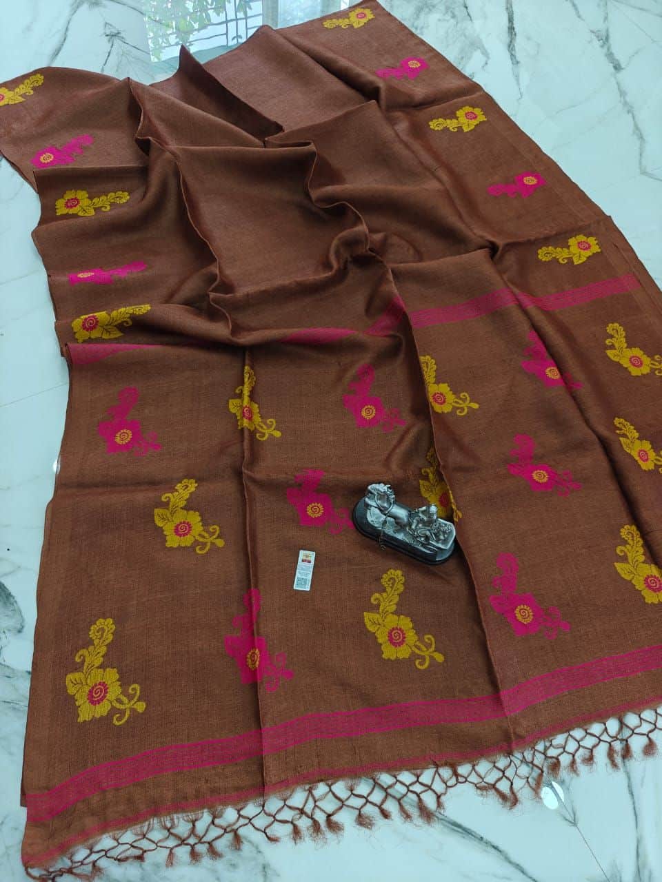 Mud Brown Handwoven Pure Tussar By Tussar Silk Saree