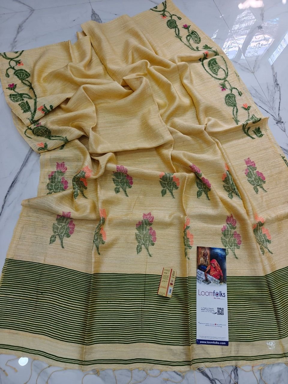 Light Yellow Premium Pure Wash Matka Resham Silk Saree Light Yellow Premium Pure Wash Matka Resham Silk Saree