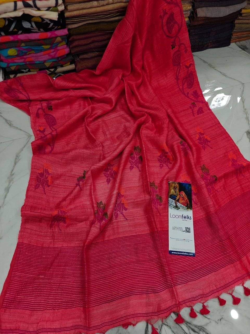 Peach Pink Premium Pure Wash Matka Resham Silk Saree Peach Pink Premium Pure Wash Matka Resham Silk Saree