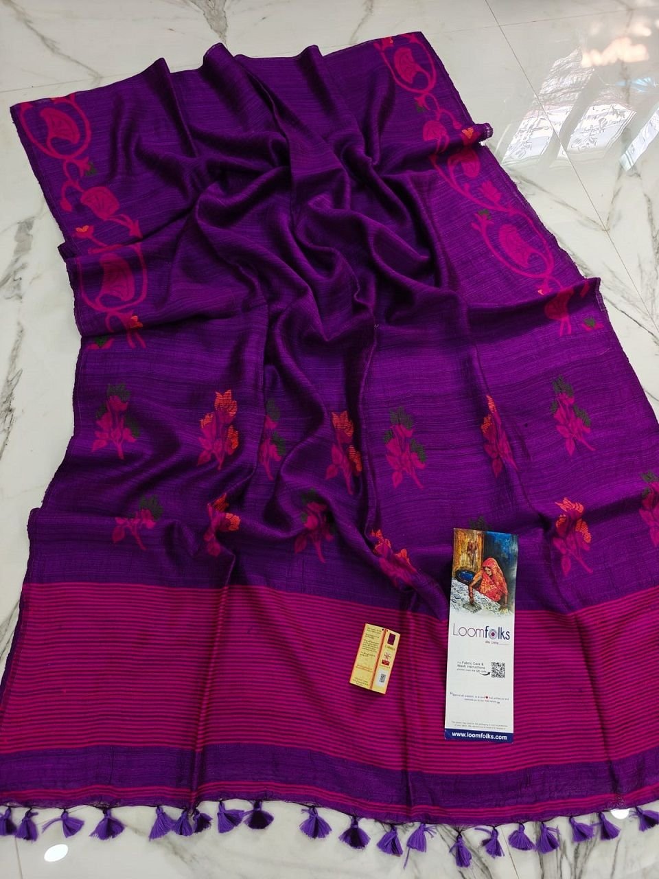 Purple Premium Pure Wash Matka Resham Silk Saree Purple Premium Pure Wash Matka Resham Silk Saree