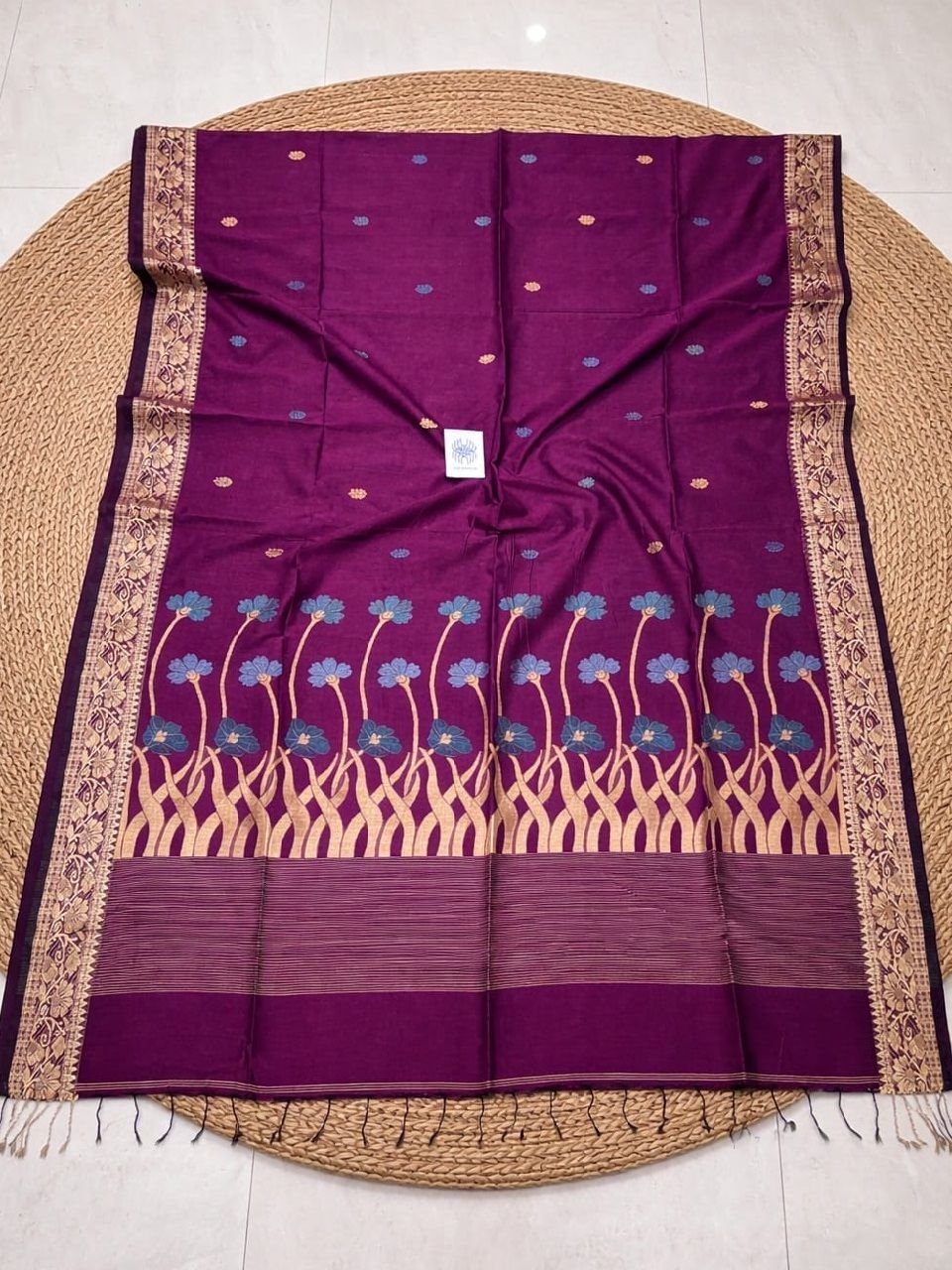 Attractive Purple Premium Quality Handloom Cotton Jamdani Saree Attractive Purple Premium Quality Handloom Cotton Jamdani Saree