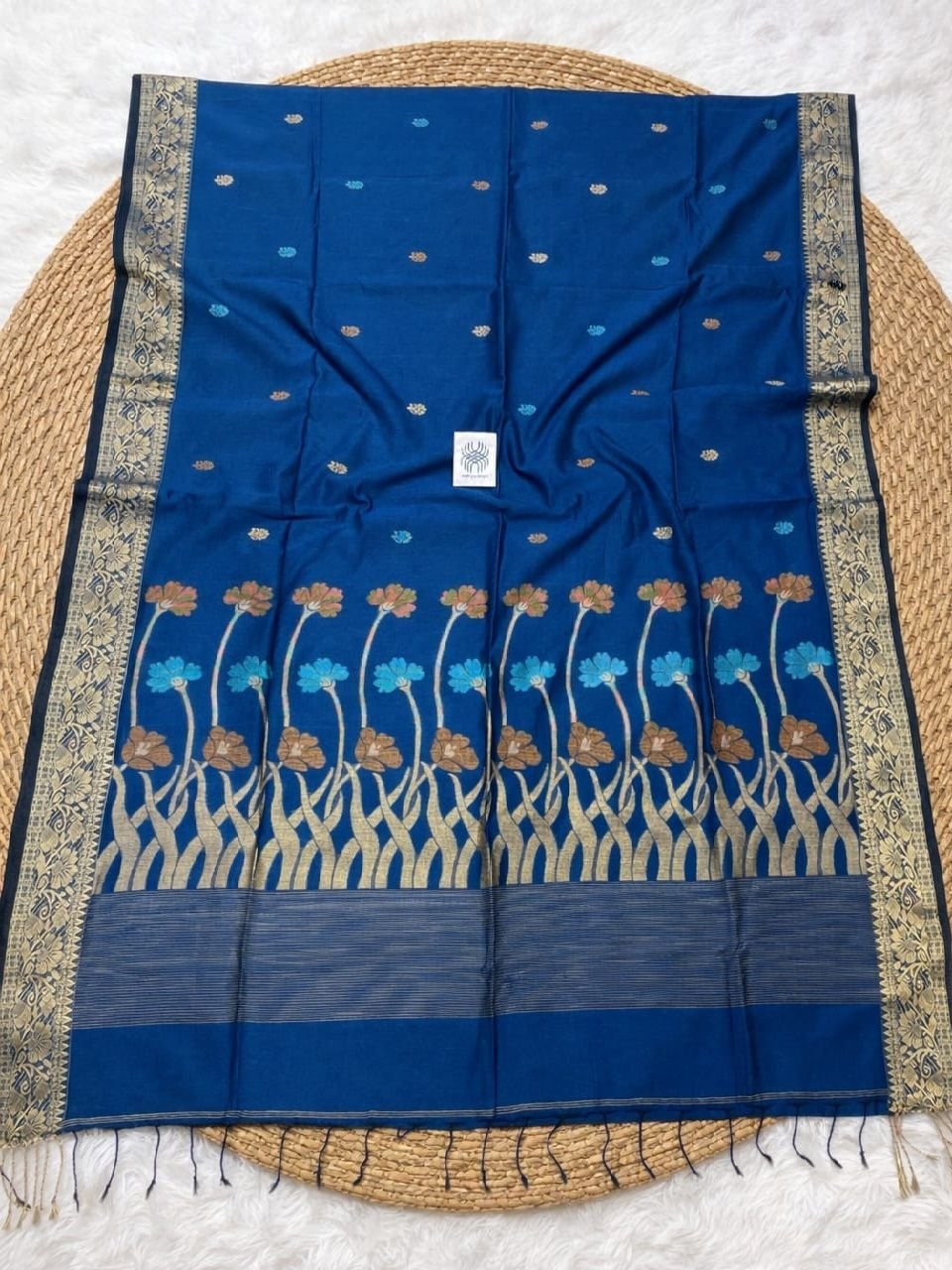 Lovely Blue Premium Quality Handloom Cotton Jamdani Saree Lovely Blue Premium Quality Handloom Cotton Jamdani Saree