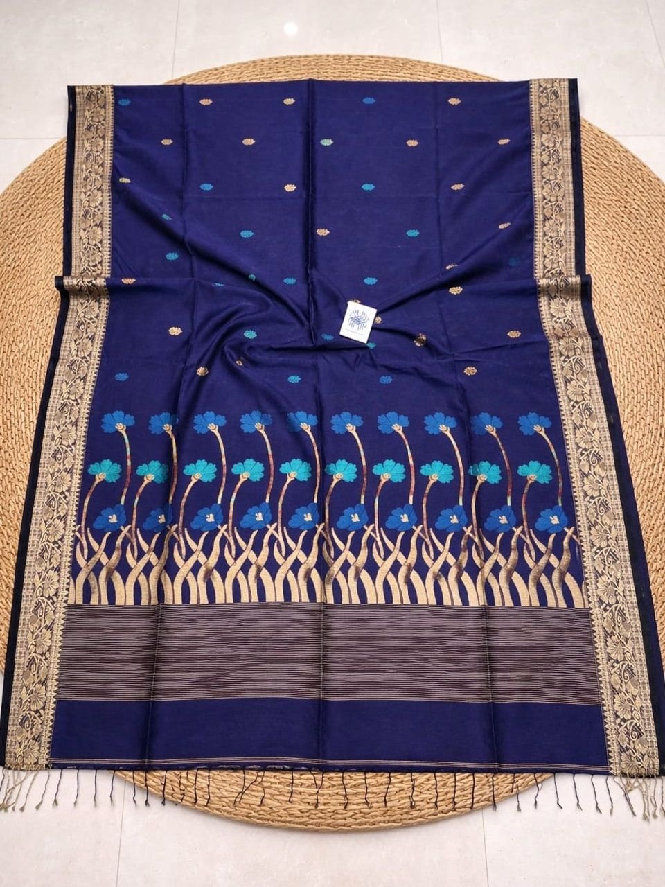 Marvelous Blue Premium Quality Handloom Cotton Jamdani Saree Marvelous Blue Premium Quality Handloom Cotton Jamdani Saree