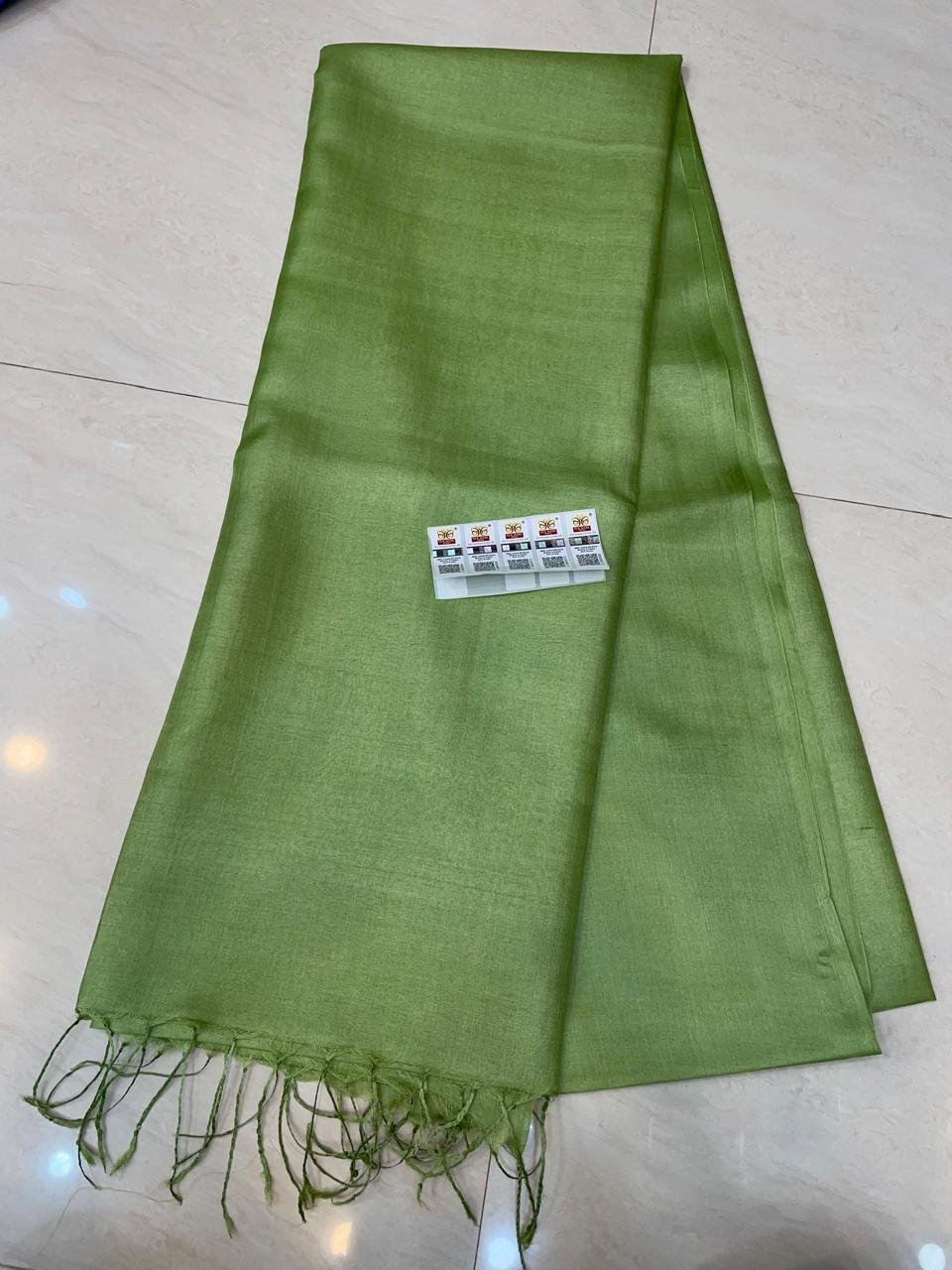 Grass Green Pure Gachi 2 Ply Tussar With Blouse Piece Grass Green Pure Gachi 2 Ply Tussar With Blouse Piece