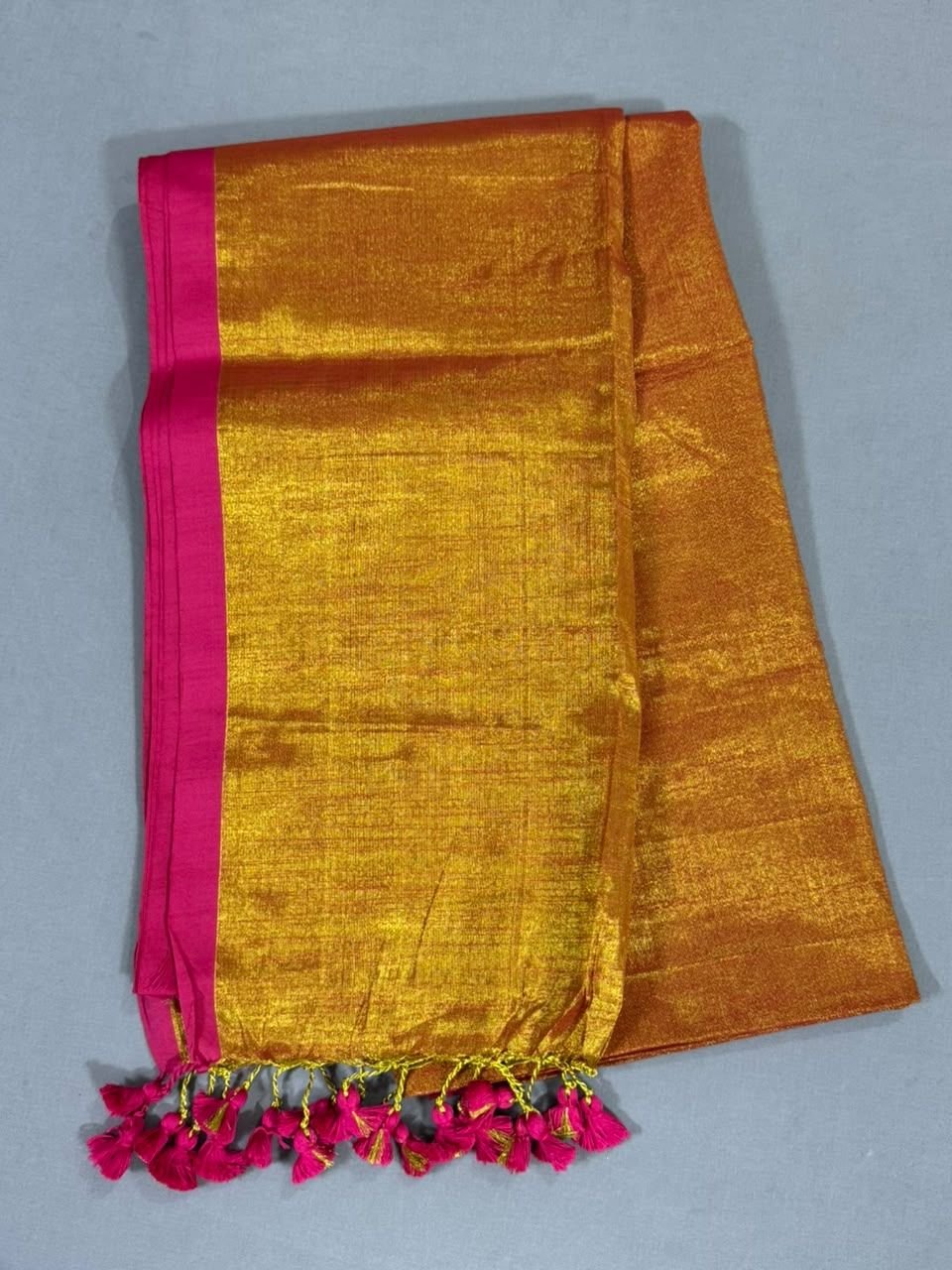Luminous Golden Pink Plain Cotton Silk SareeSept2026 Luminous Golden Pink Plain Cotton Silk SareeSept2026